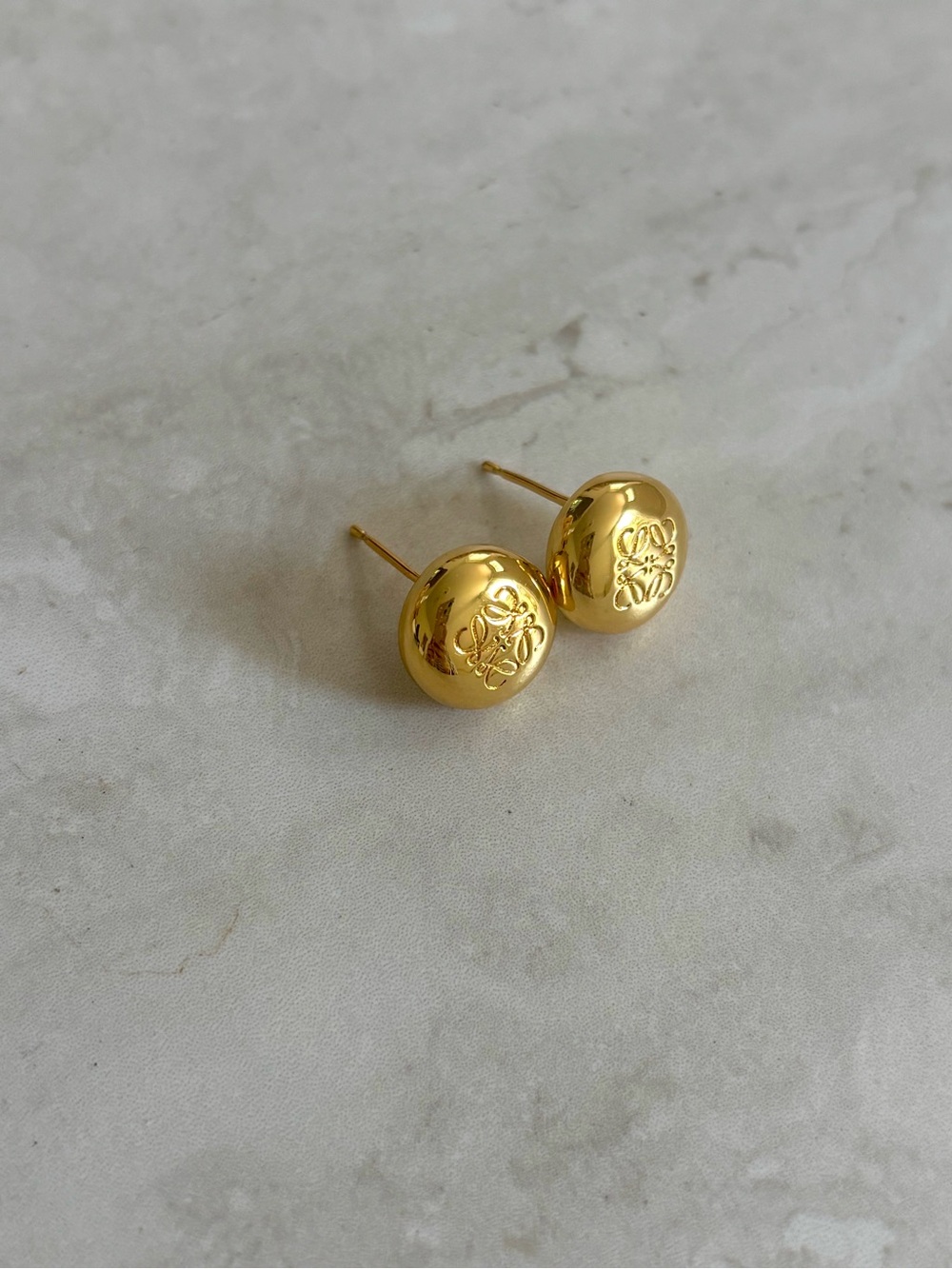 Loewe Anagram Pebble Gold-plated Stud Earrings